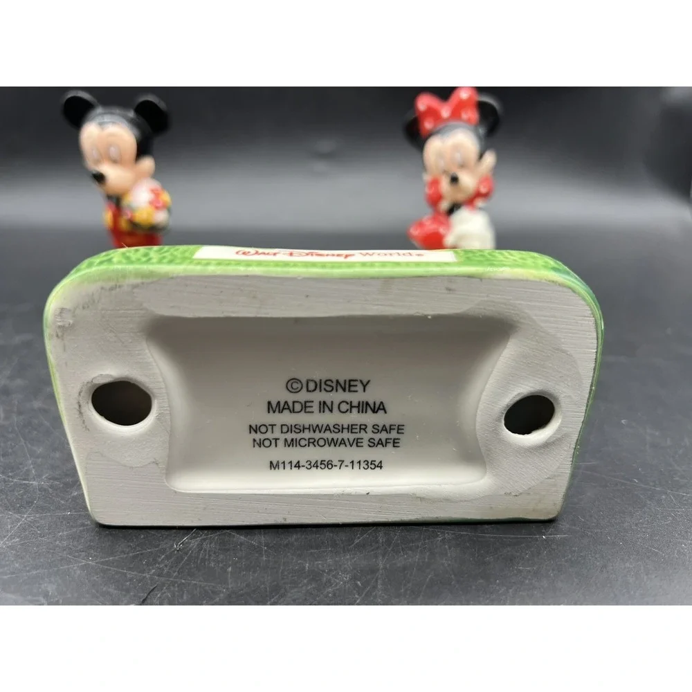 Walt Disney World Mickey and Minnie Mouse Ceramic Salt & Pepper Shakers 3 Pieces